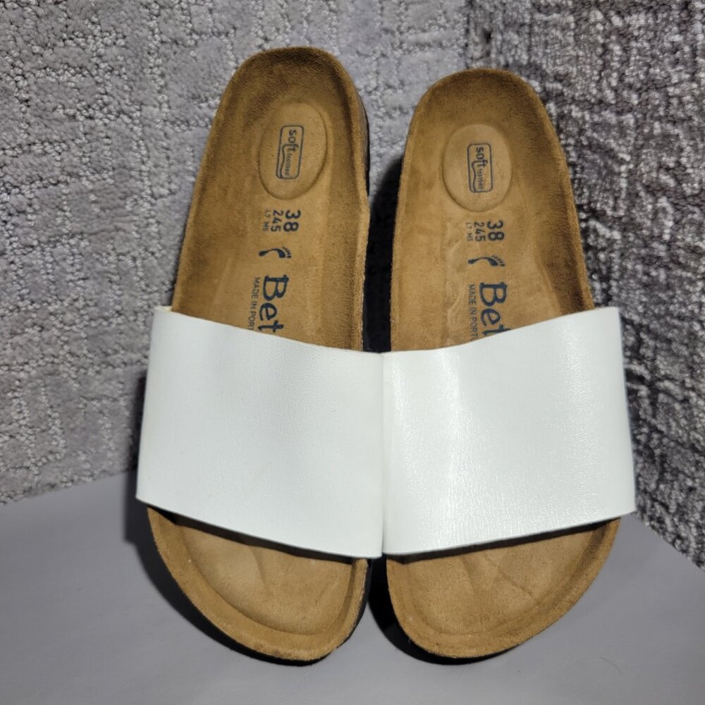 Betula By Birkenstock Reggae Unisex Size US L7 M5 White Birko-Flor Slide Sandal